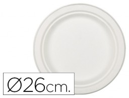 50 platos de fibra natural Nupik blancos ø26cm.